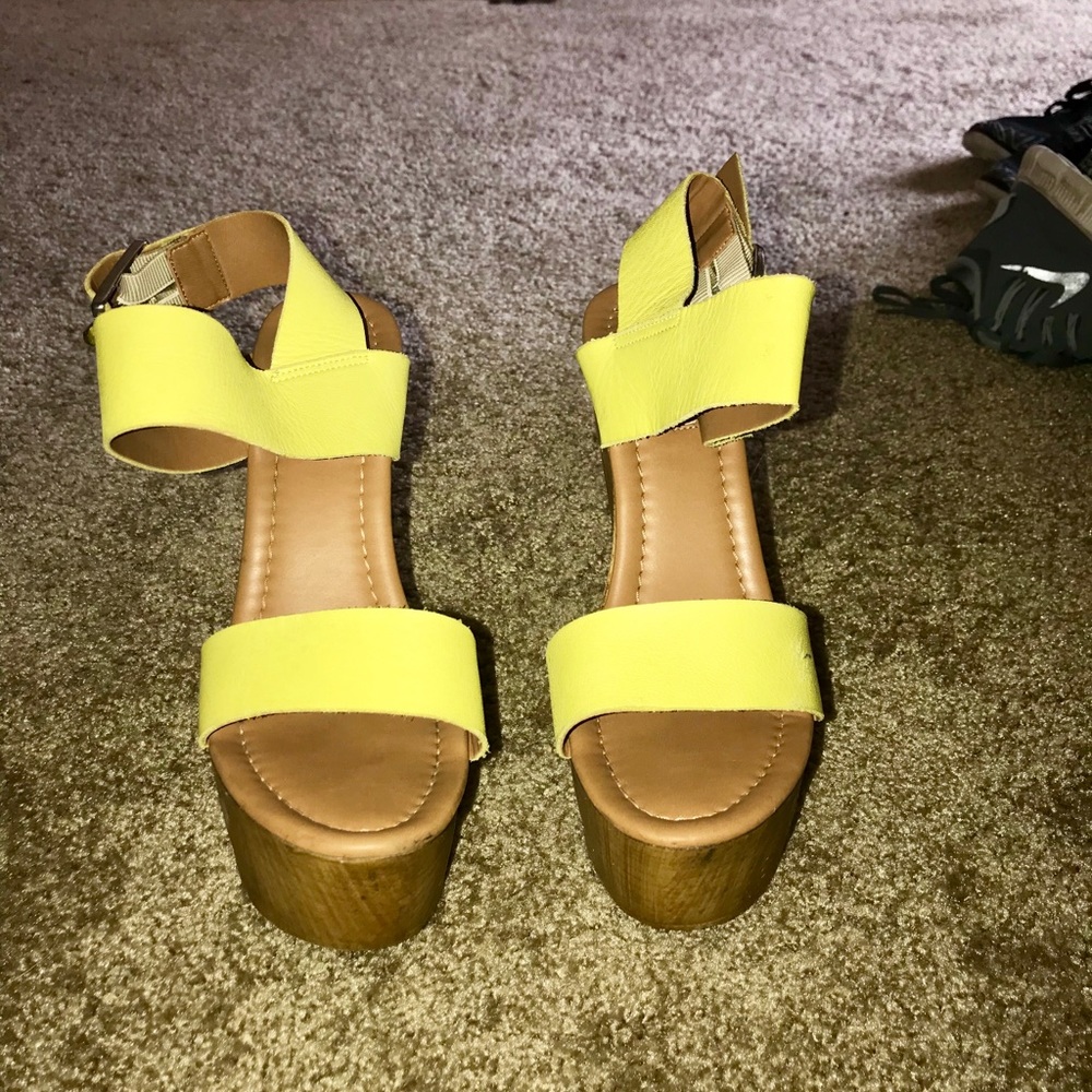Neon Steve Madden Leather Wedges